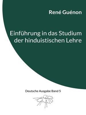 cover image of Einführung in das Studium der hinduistischen Lehre